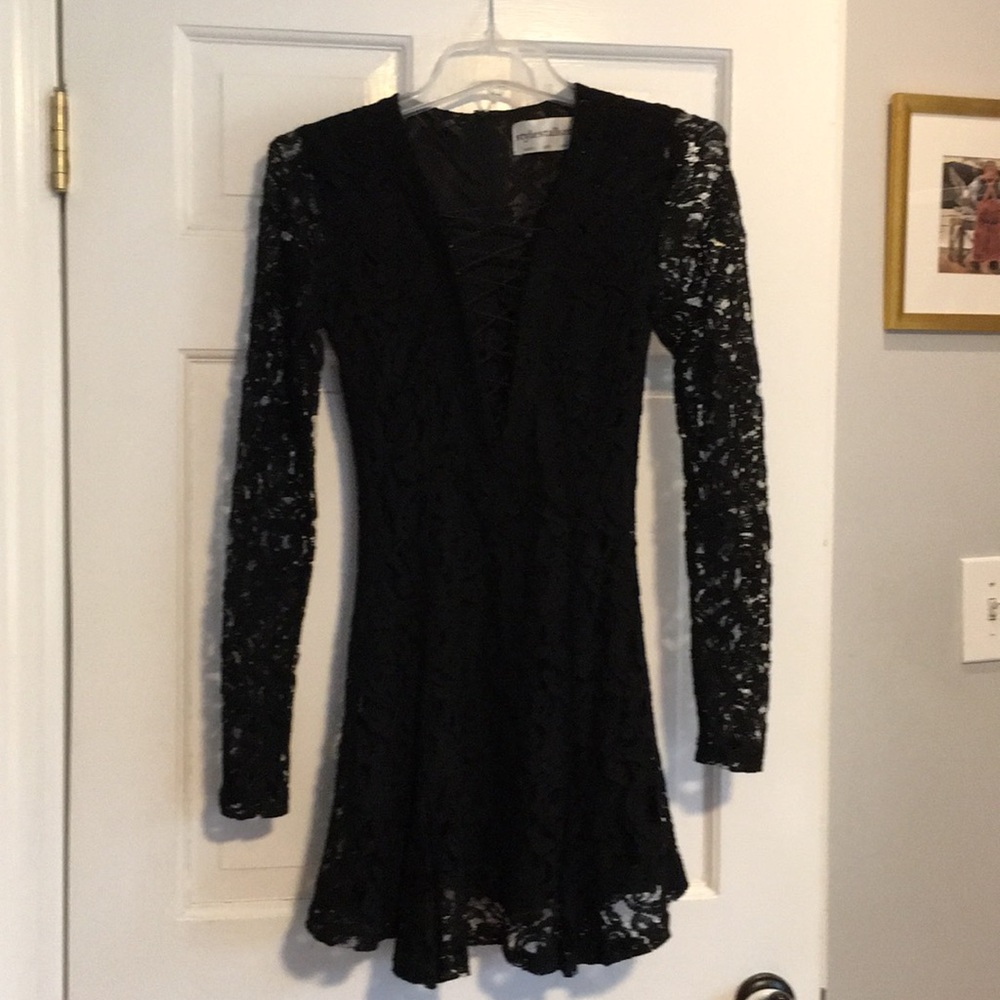 Stylestalker black lace overlay dress